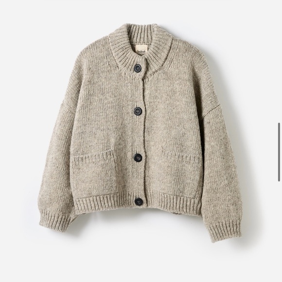 Babaa Sweaters - Babaa Knit Cardigan - Beige, One Size